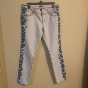 Bleached jeans with tie dye